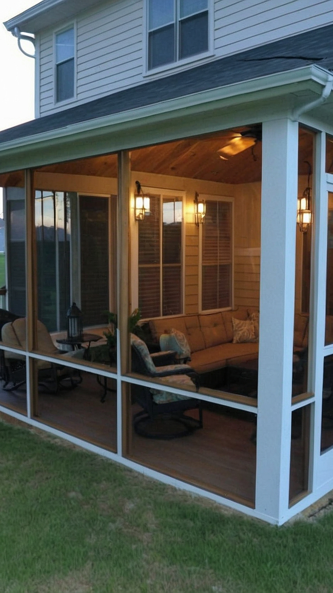 Transitional Tranquility: Screened Retreat Blueprints