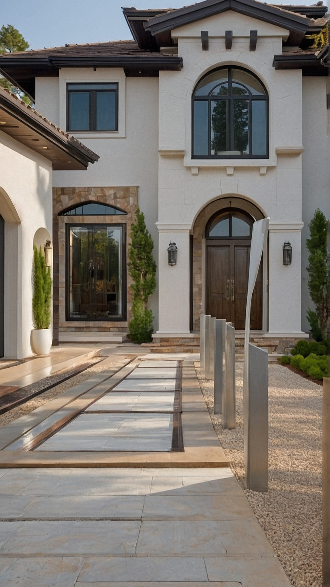 Sweeping Driveway Entry Landscape Designs