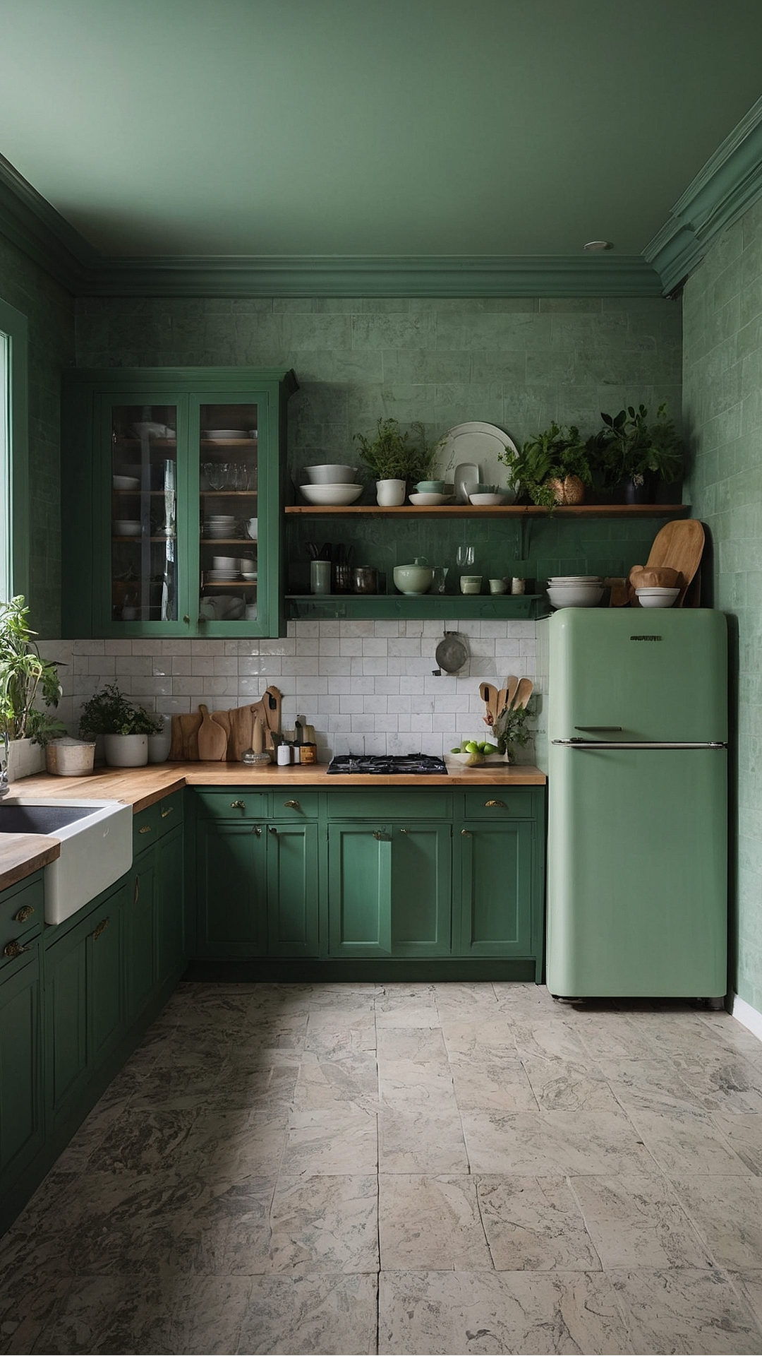 Cozy Green Kitchen Getaway