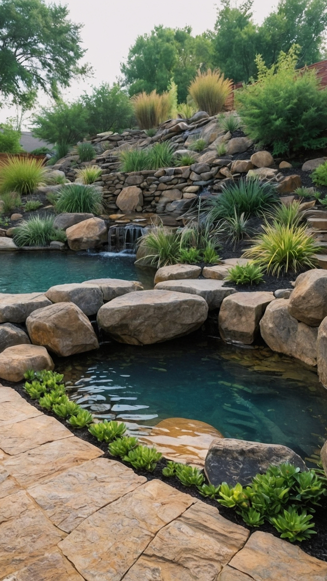 Rocky Serenity: Tranquil Landscaping with Large Rocks