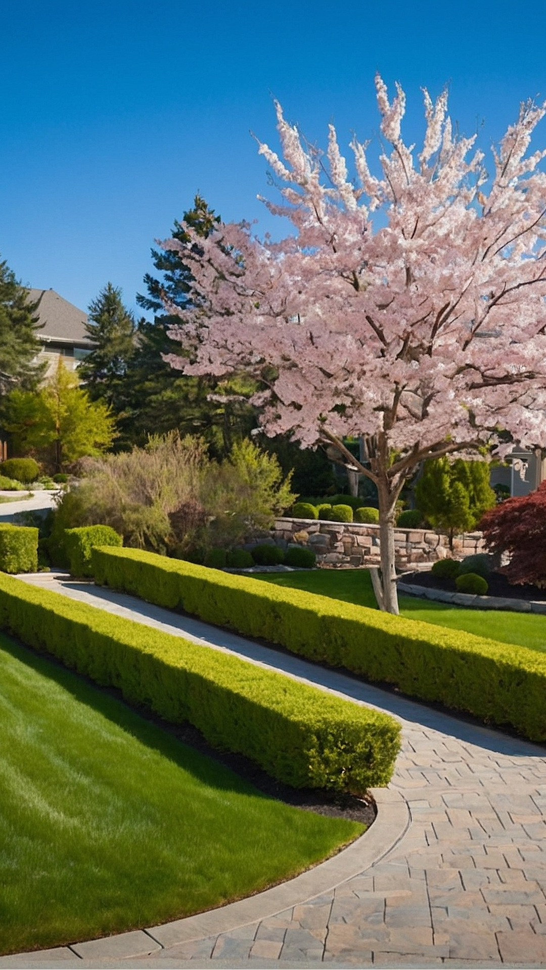 Terraced Entryway to Driveway Design