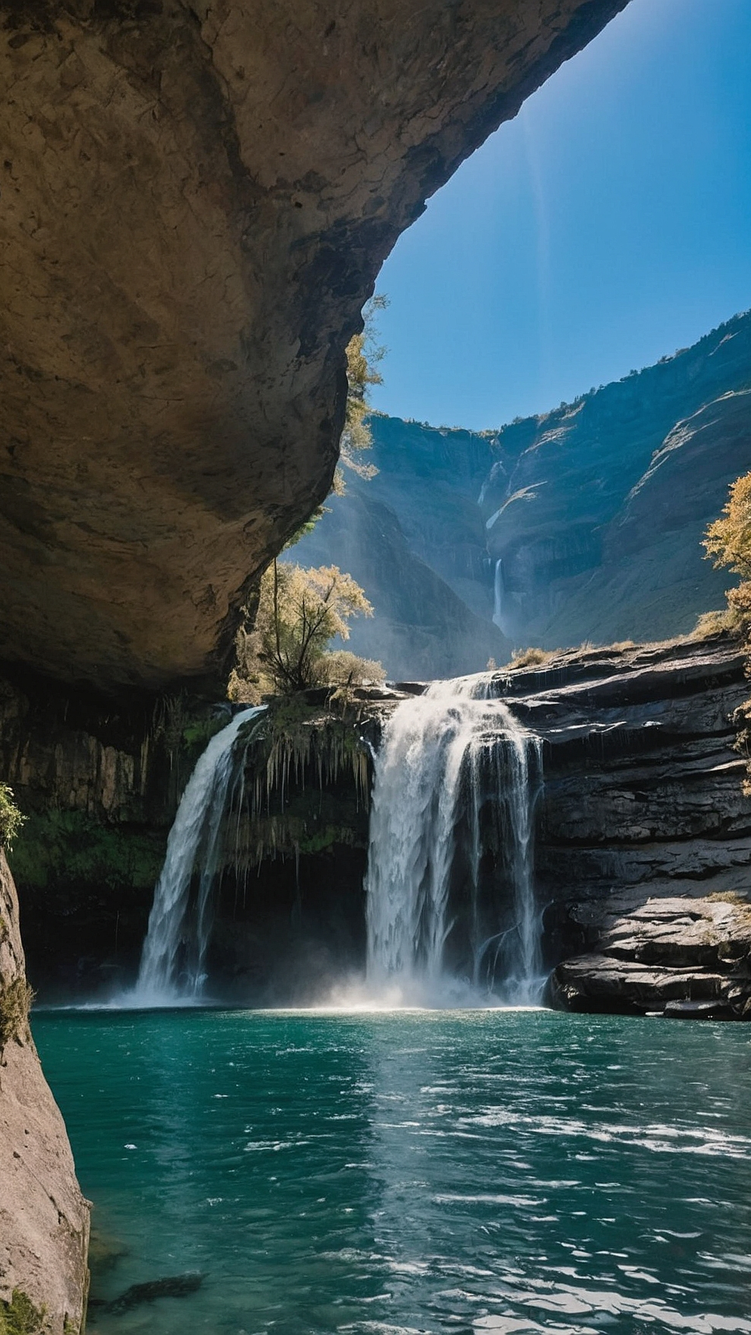 Majestic Falls: Stunning Waterfall Wallpaper Designs