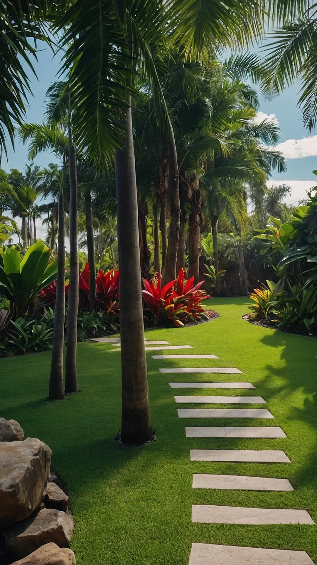 Serenity in Bloom: Front Garden Tropical Bliss