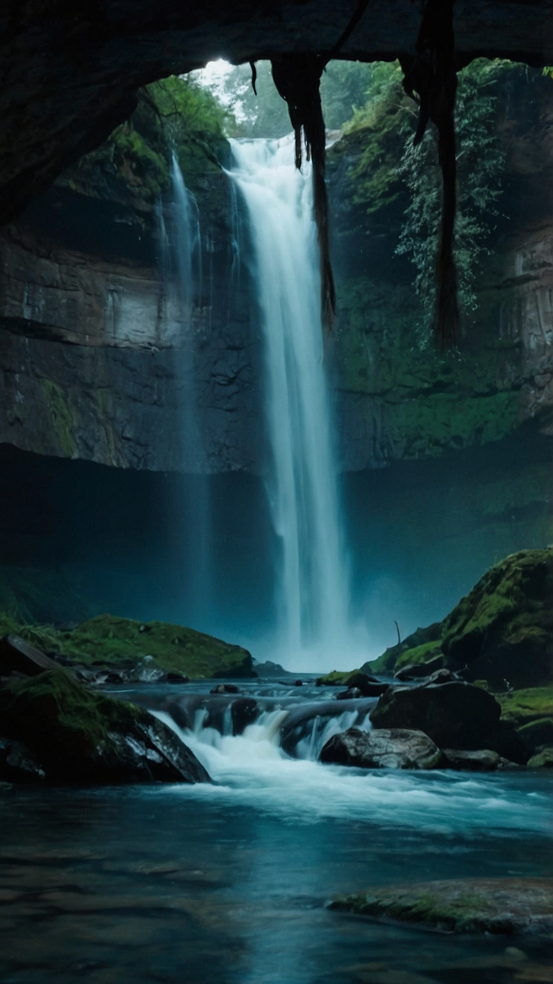 Aqua Dreams: Waterfall Wallpaper Imagery