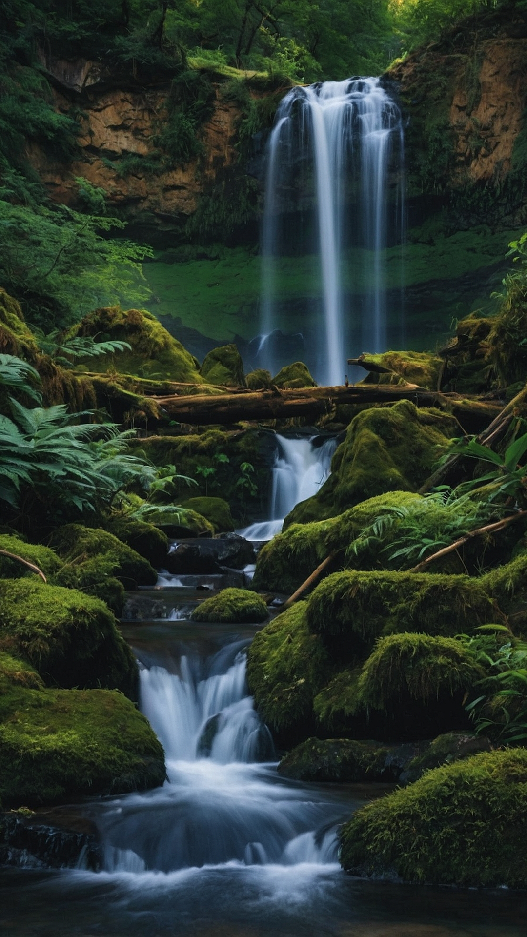 Blue Haven: Waterfall Wallpaper Impressions