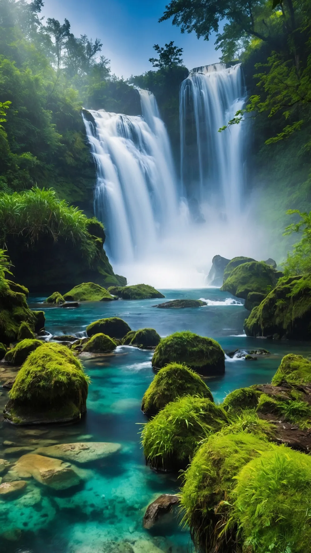 Aqua Serenade: Waterfalls Wallpaper Gallery