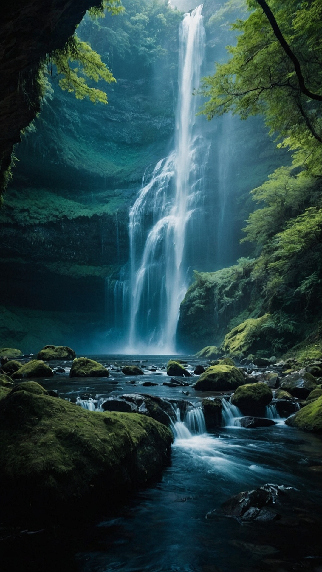 Enchanted Cascades: Waterfall Wallpaper Visions