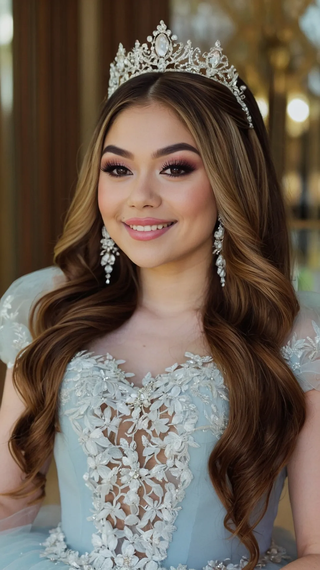 Majestic Mane Moments: Quinceañera Crown Styling