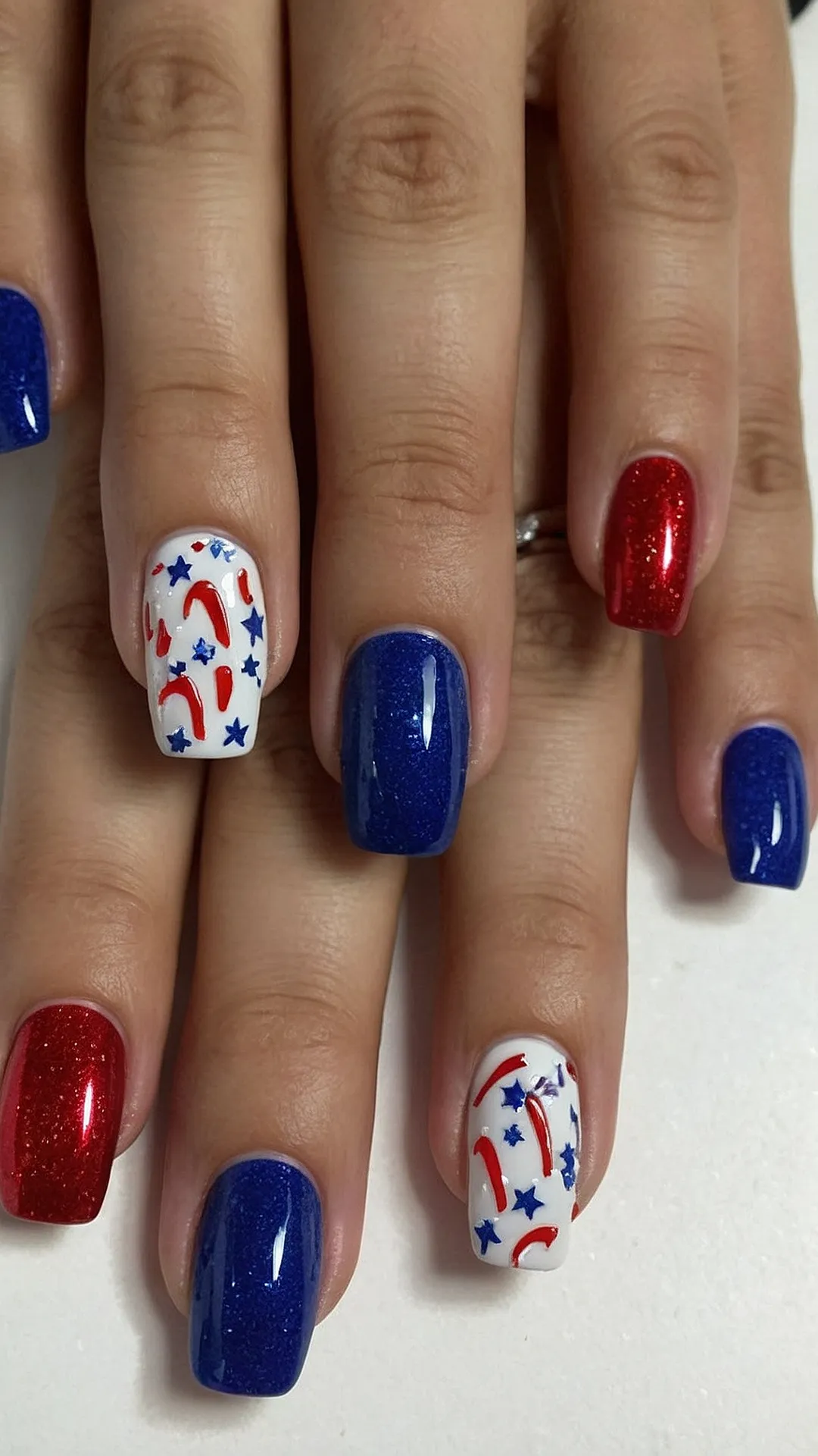 Firework Fingertips: 4th of July Nail Designs