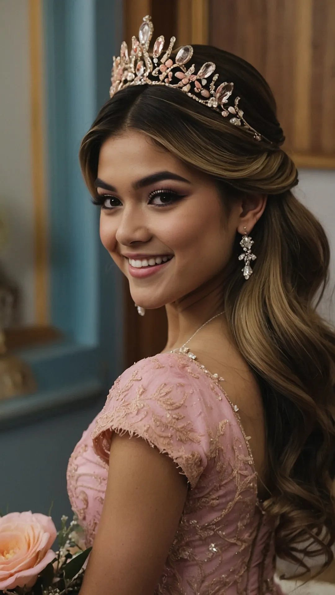 Enchanting Elegance: Quinceañera Crown Hair Ideas