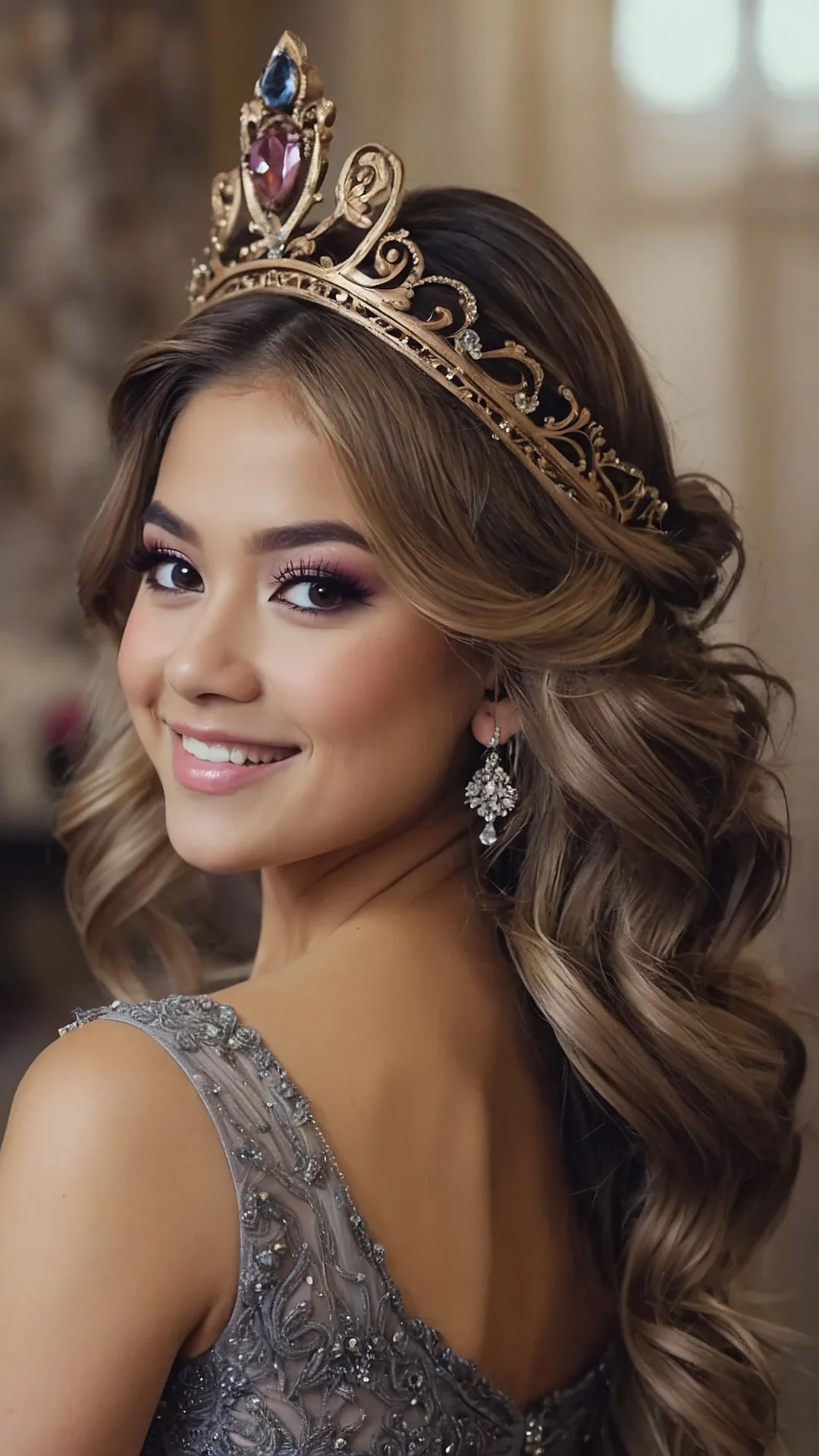 Crowning Jewel: Quinceañera Hairdos with Crowns