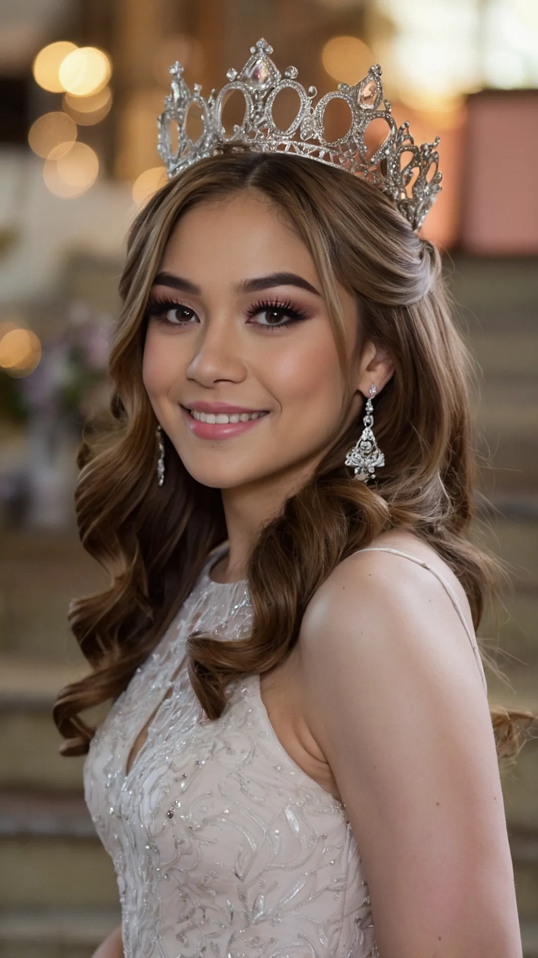 Crowned Beauty: Quinceañera Hair and Crown Combinations