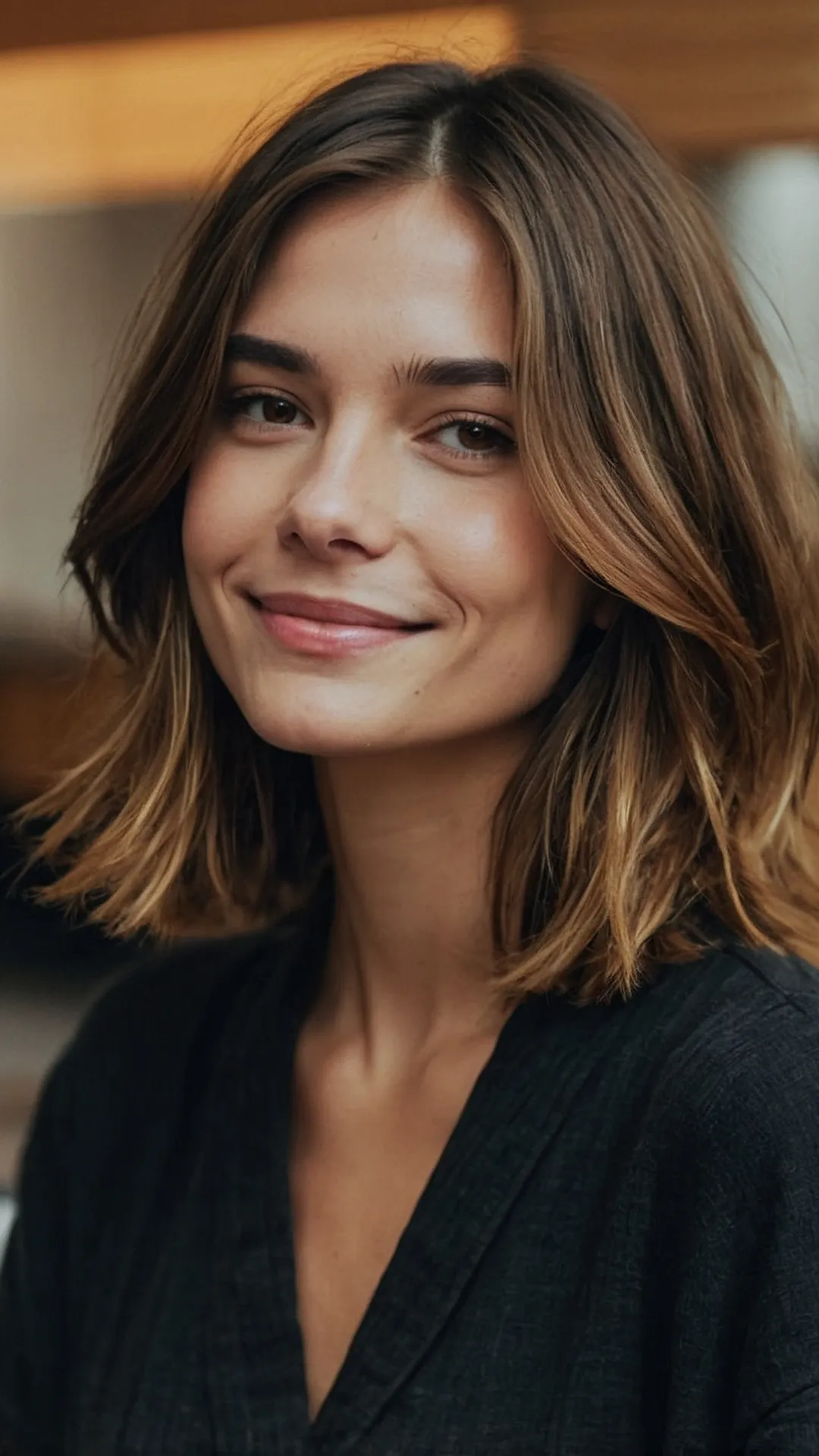 Glamorous Layers: Shoulder-Length Haircut Designs  